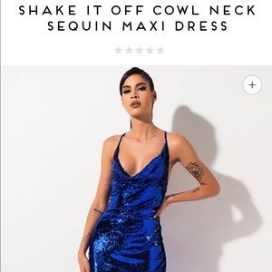 Sequins royal blue dress